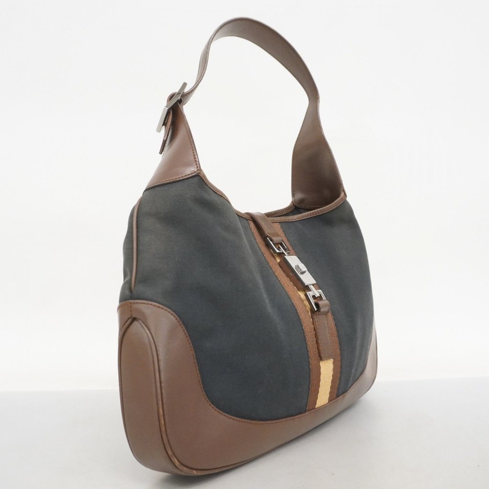 Gucci Jackie 001 3306 Shoulder Bag in Black and Brown Canvas for Women - Picture 2 of 16